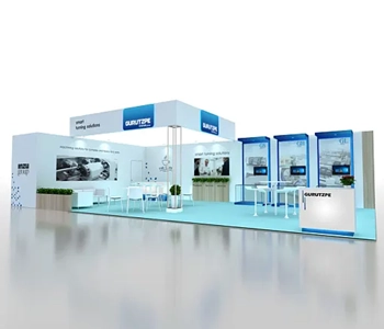 20x40 booth highlighting creative branding ideas