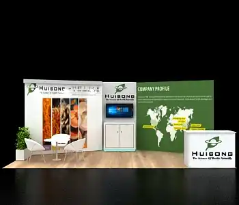 Compact 10x20 trade show booth with modular design