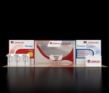 Trade fair booth 10x30 with lightbox panels