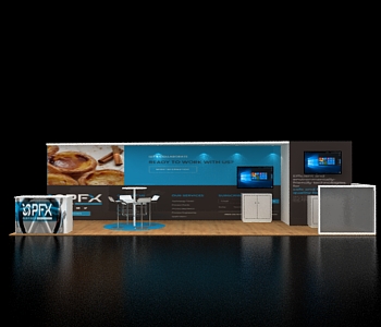 10x30 booth design with island style layout