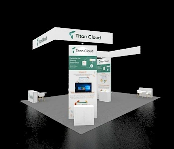 Booth with multiple product demo stations