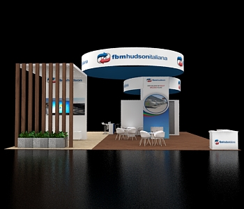 Spacious 40x50 booth with product showcases