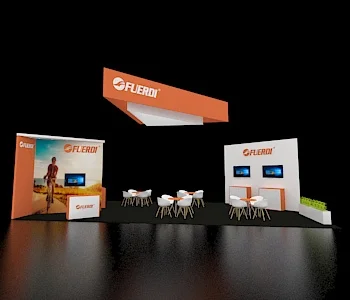 Large 20x40 trade show display with banners