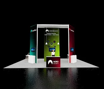 Exhibit booth 20x30 with wide fabric panels