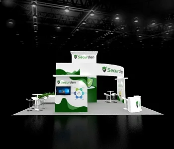 Exhibit stand 20x30 with LED tower backdrop