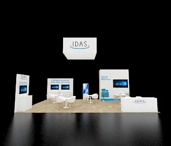 20x30 booth with wide LED display panels