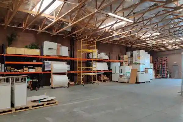 Booth materials storage